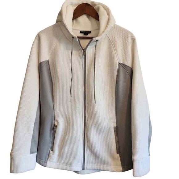 Swiss Tech Women's White Full Zip Hoodie Size Large - Picture 1 of 6